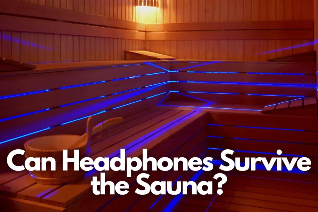 Sauna with amazing wood seats with blue light filtering in the back